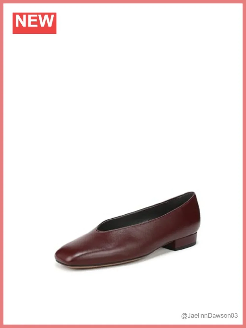 Leather Slip-On Square Toe Ballet Flats